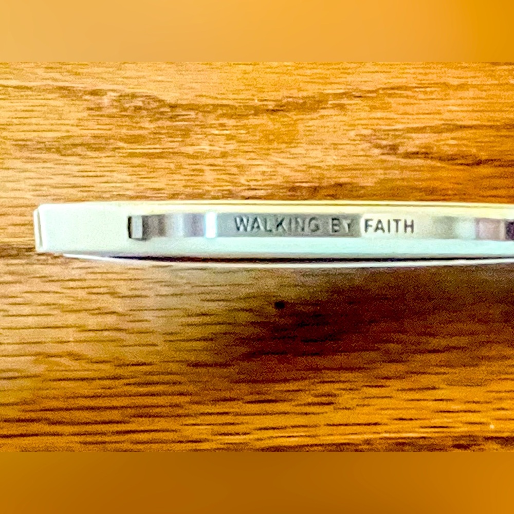 New Embracelets Stainless Steel “Walking By Faith” Cuff Bracelet